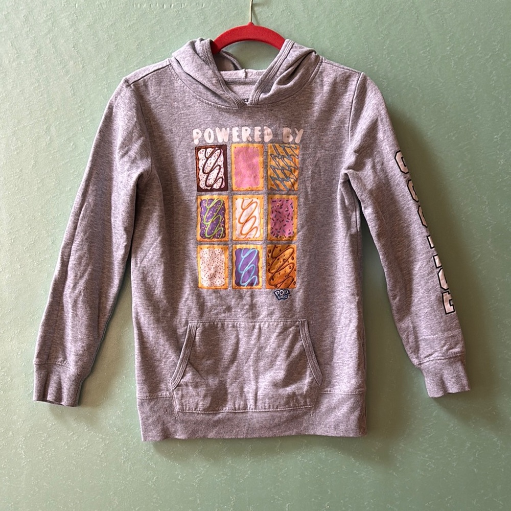 Justice Powered By Poptarts Gray Hoodie with Colorful Graphic Size Large